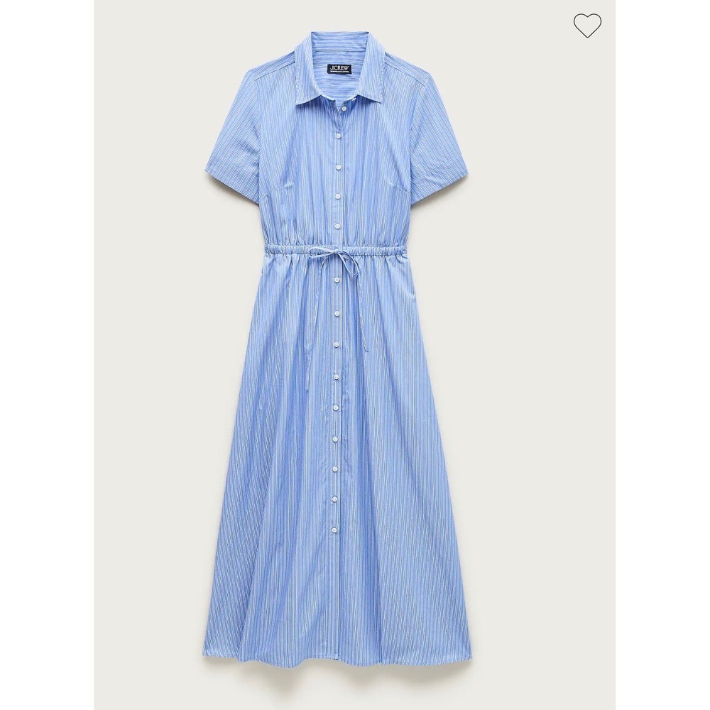 J.Crew Cerise Shirt-dress In Striped Cotton Poplin preppy old money sz 0
